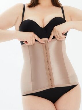 Rago Style 821 Beige Shapette Powermesh Satin Panel Waist Cincher Size 2X / 34